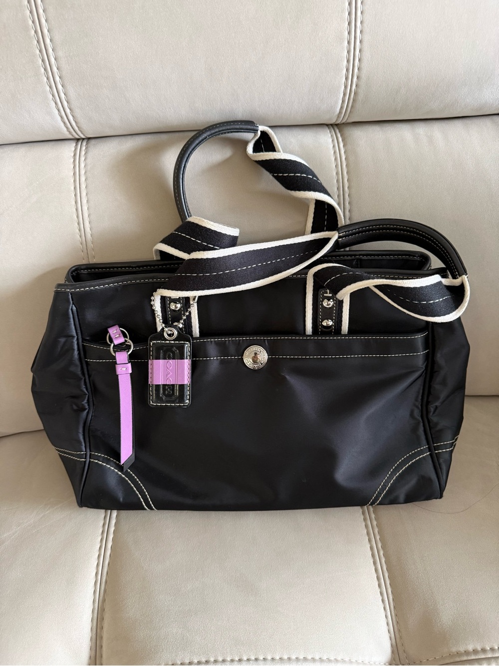 Coach black nylon Hamptons